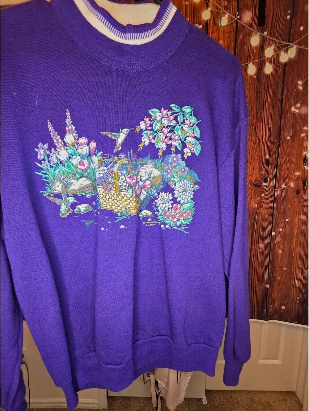 Morning Purple Floral Graphic Sweatshirt